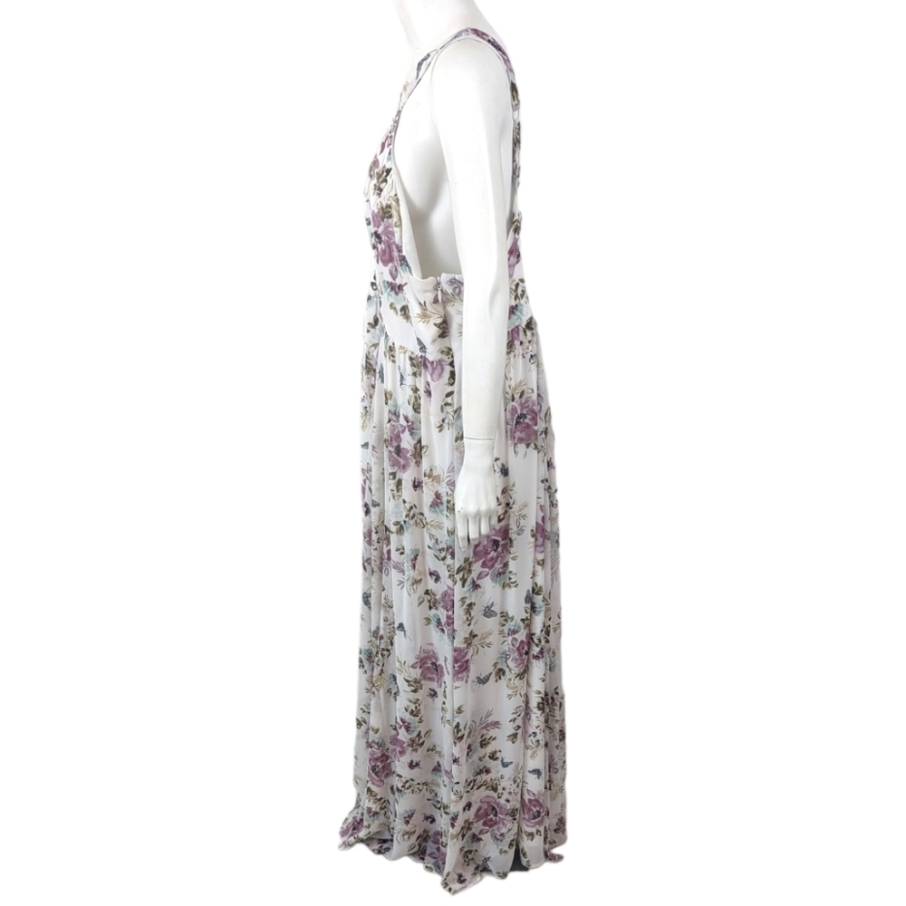 Torrid Floral Maxi Dress Gown Cross Neck Halter Womens 26 Special Occasion - Picture 5 of 15